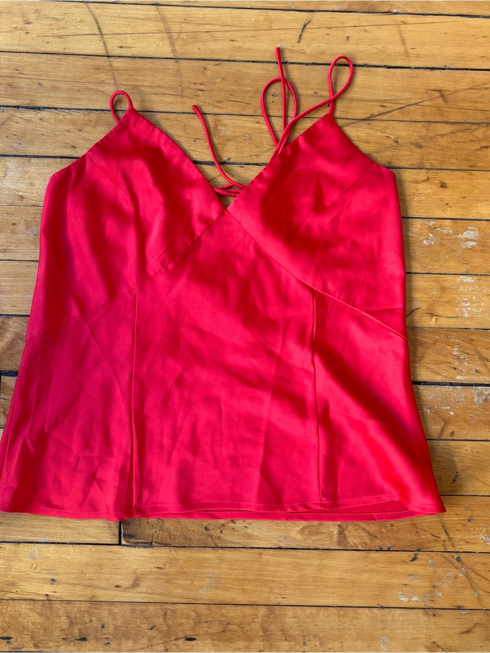 a new day Red Satin V-Neck Cami with Spaghetti Straps